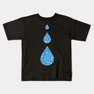 Water Drops Abstract - Water sign - The Five Elements Abstract  Symbol Kids T-Shirt